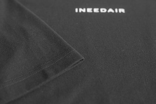 INEEDAIR - MOCKNECK RAGLAN T-SHIRT PIQUE BLACK - AMELIE LENS